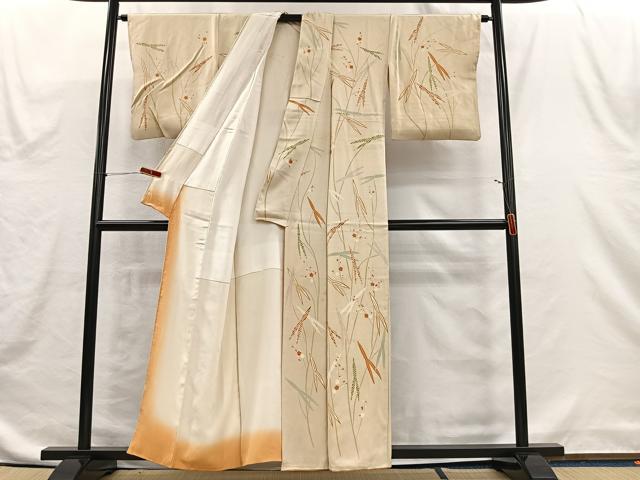 平和屋着物■上質な小紋 草花文 正絹 逸品 CABH3550ua