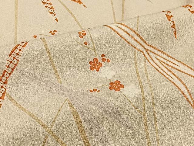 平和屋着物■上質な小紋 草花文 正絹 逸品 CABH3550ua