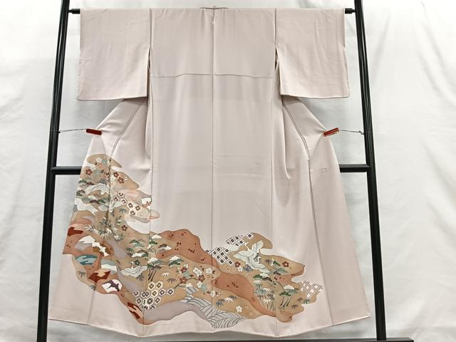 平和屋着物■豪華色留袖 作家物 飛鶴松竹梅 金彩 正絹 逸品 CABH3551ua