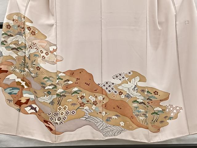 平和屋着物■豪華色留袖 作家物 飛鶴松竹梅 金彩 正絹 逸品 CABH3551ua