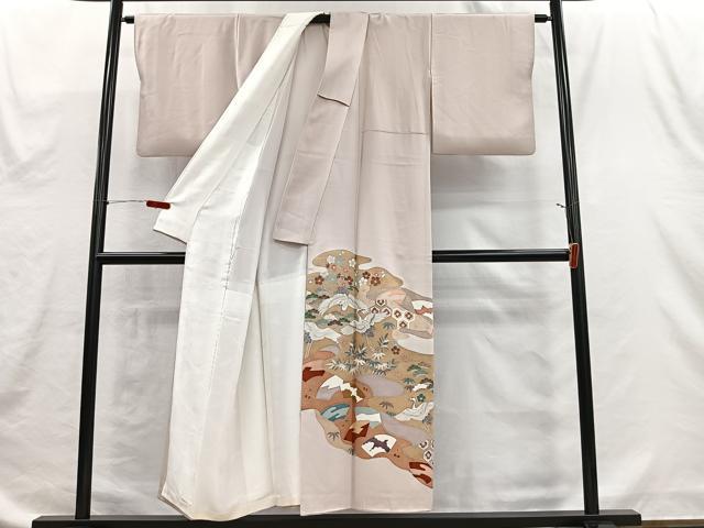 平和屋着物■豪華色留袖 作家物 飛鶴松竹梅 金彩 正絹 逸品 CABH3551ua