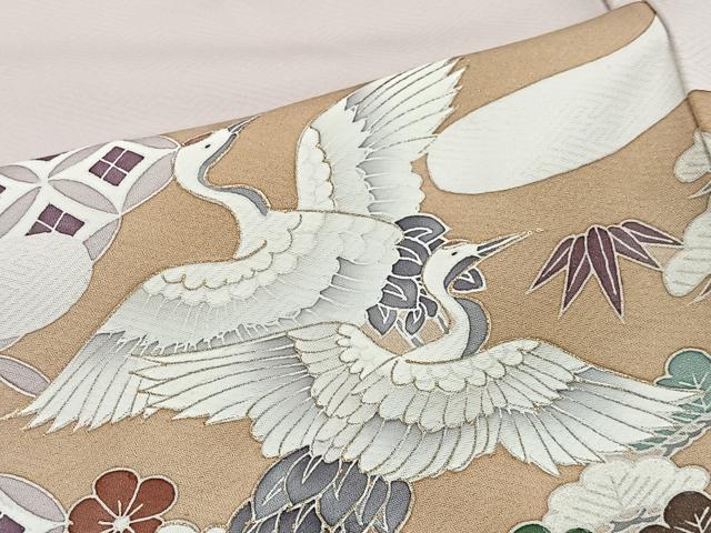 平和屋着物■豪華色留袖 作家物 飛鶴松竹梅 金彩 正絹 逸品 CABH3551ua