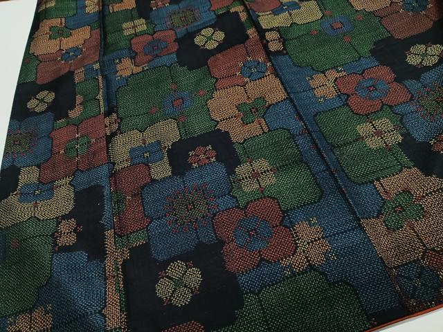 平和屋着物■上質な紬 花尽くし 正絹 逸品 CABH3553ua