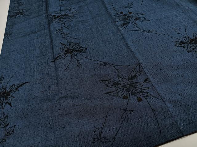 平和屋着物■上質な紬 草花文 正絹 逸品 CABH3554ua