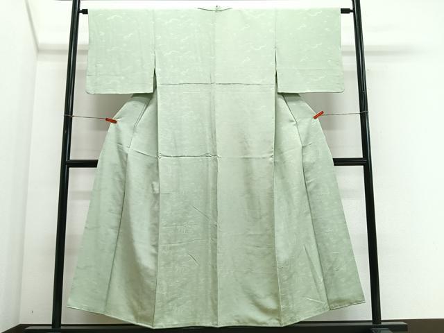 平和屋着物■上質な色無地 草花文 裏葉柳色 正絹 逸品 CABH3568ua