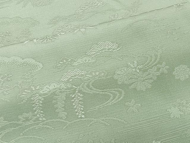 平和屋着物■上質な色無地 草花文 裏葉柳色 正絹 逸品 CABH3568ua