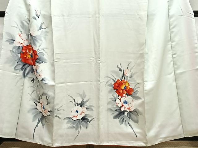 平和屋着物■訪問着 手描き 草花文 暈し染め 正絹 逸品 CABH3570ua