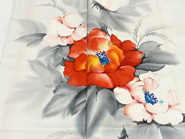 平和屋着物■訪問着 手描き 草花文 暈し染め 正絹 逸品 CABH3570ua