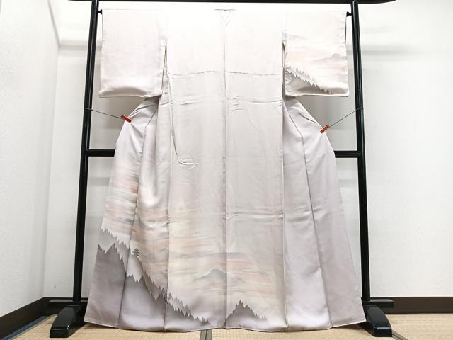 平和屋着物■訪問着 風景文 暈し染め 正絹 逸品 CABH3574ua