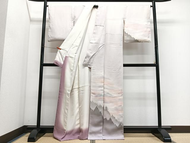 平和屋着物■訪問着 風景文 暈し染め 正絹 逸品 CABH3574ua