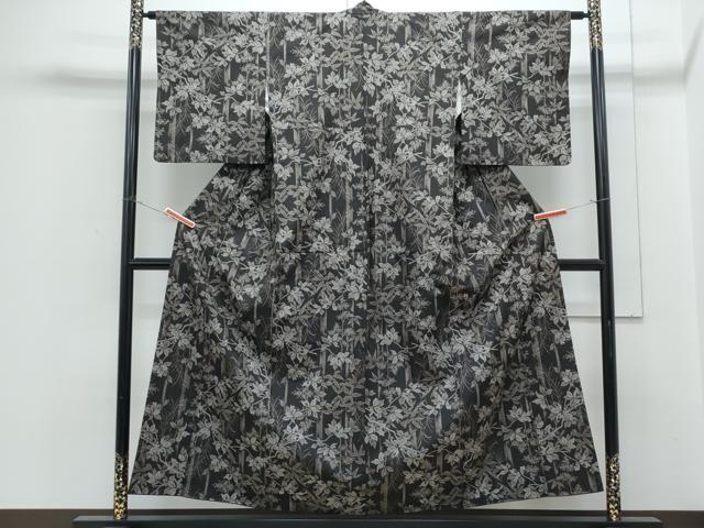 平和屋着物●本場大島紬 9マルキ 枝葉文 正絹 逸品 CABH3603th