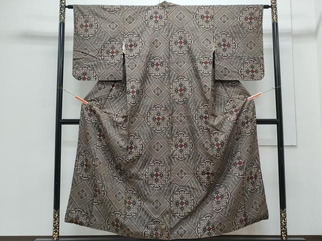 平和屋着物●本場大島紬 龍郷絣 吉祥花文 正絹 逸品 CABH3604th