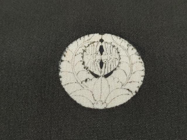 平和屋着物●アンティーク 大正ロマン 黒留袖 駒刺繍 御所車枝松文 正絹 逸品 CABH3605th