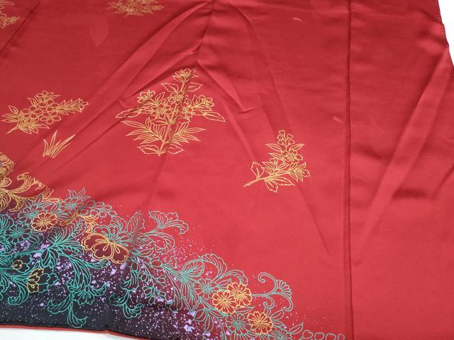 平和屋着物●豪華振袖 花蝶文 暈し染め 金彩 正絹 逸品 CABH3607th