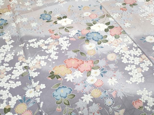平和屋着物●訪問着 草花文 暈し染め 正絹 逸品 CABH3613th