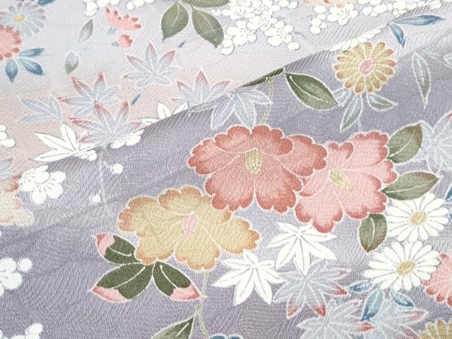 平和屋着物●訪問着 草花文 暈し染め 正絹 逸品 CABH3613th