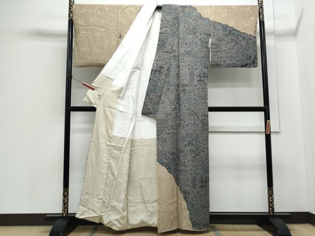 平和屋着物●訪問着 道長更紗花文 まるやま扱い 正絹 逸品 CABH3616th
