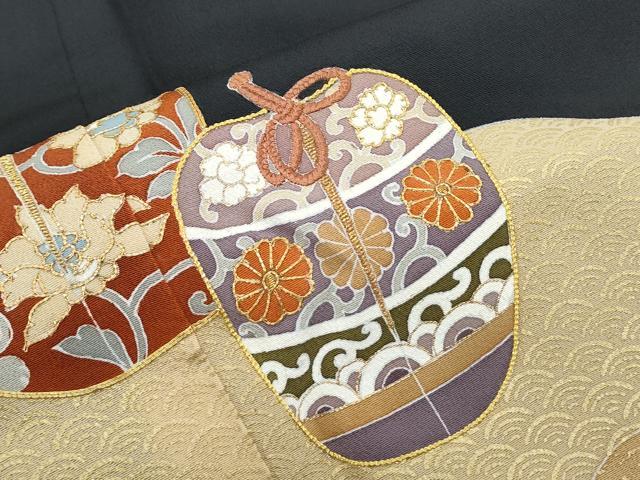 平和屋着物●創業460年・千總 黒留袖 駒刺繍 陶器花文 金彩 高島屋扱い 正絹 逸品 CABH3621th