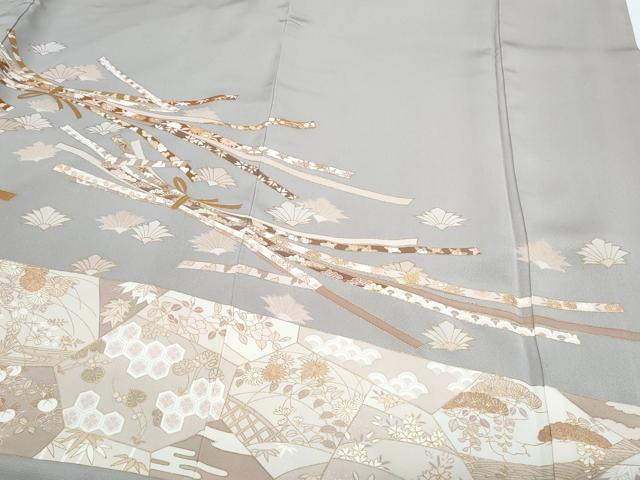 平和屋着物●銀座きしや 色留袖 文箱熨斗花文 金彩 正絹 逸品 CABH3622th