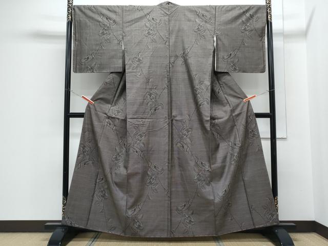 平和屋着物●本場大島紬 9マルキ 草花文 正絹 逸品 未使用 CABH3630th