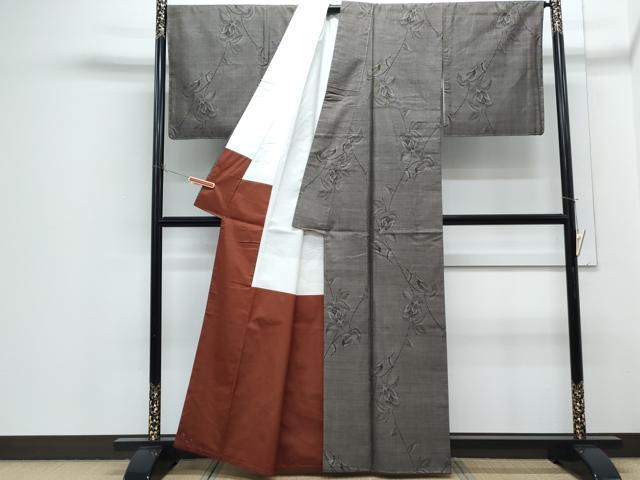平和屋着物●本場大島紬 9マルキ 草花文 正絹 逸品 未使用 CABH3630th