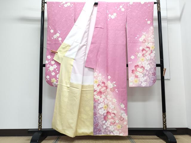 平和屋着物●豪華振袖 舞花文 金彩 正絹 逸品 CABH3631th