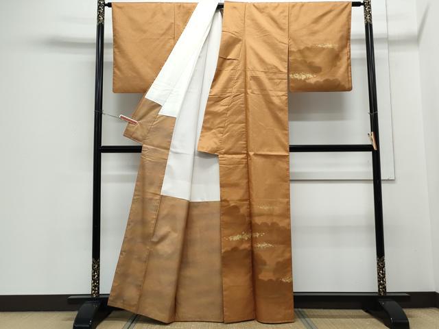 平和屋着物●訪問着 本場染大島紬 雲重ね文 金彩 正絹 逸品 CABH3635th