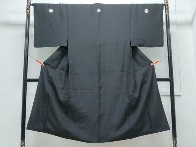 平和屋着物●男性 黒紋付 正絹 逸品 CABH3637th