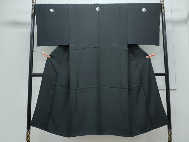 平和屋着物●男性 黒紋付 正絹 逸品 CABH3638th