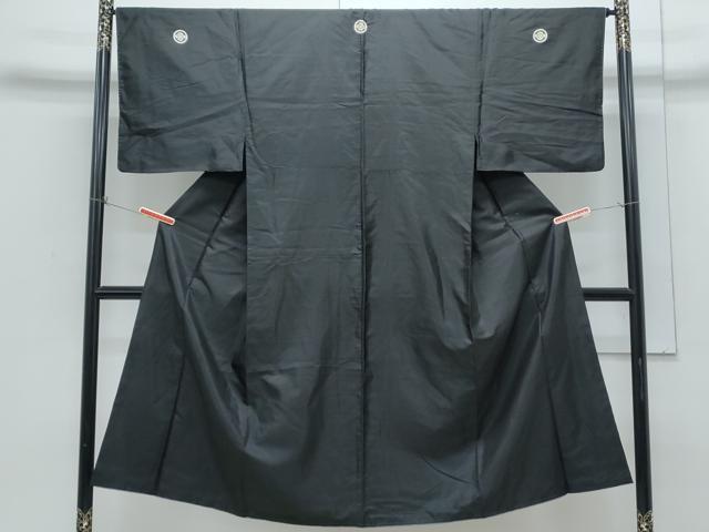 平和屋着物●男性 黒紋付 正絹 逸品 CABH3641th
