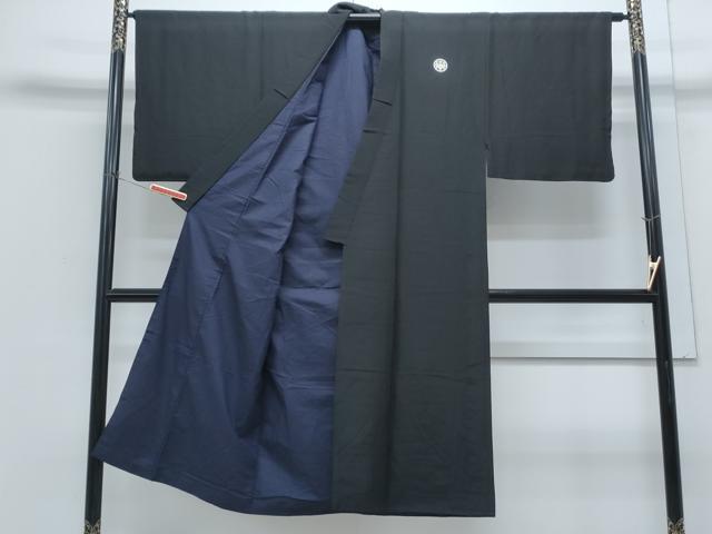 平和屋着物●男性 黒紋付 羽織セット 正絹 逸品 CABH3643th