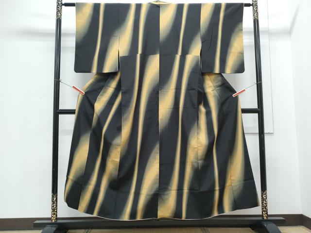 平和屋着物■上質な小紋 吉祥文 黒地 正絹 逸品 CABH3657th