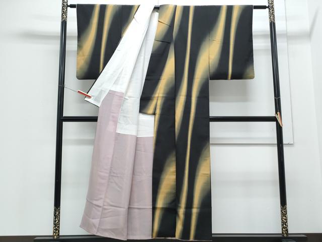 平和屋着物■上質な小紋 吉祥文 黒地 正絹 逸品 CABH3657th