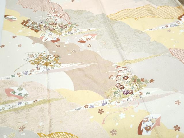 平和屋着物●訪問着 花筏文 金彩 正絹 逸品 CABH3672th