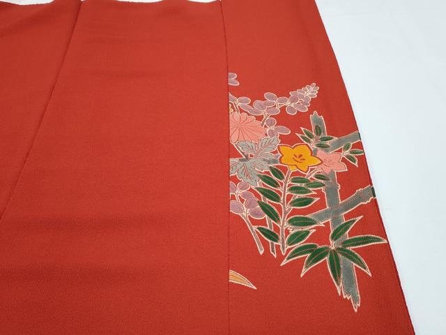 平和屋着物●宮内庁御用達 赤城右堂 豪華振袖 流水草花文 鬼しぼ縮緬 正絹 逸品 CABH3676th