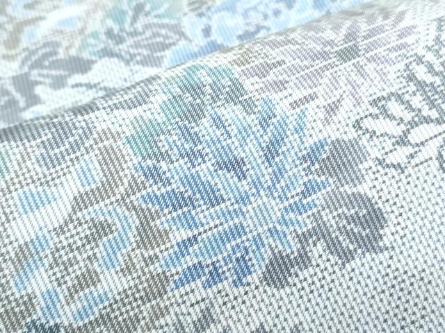 平和屋着物●本場大島紬 白大島 7マルキ 総絣 草花文 正絹 逸品 未使用 CABH3686th