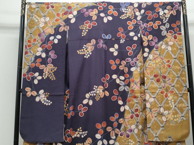 平和屋着物●豪華振袖 籬枝花文 金彩 正絹 逸品 CABH3694th