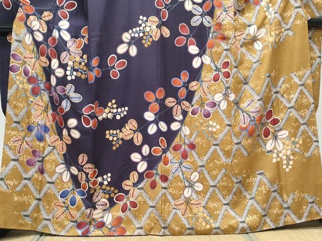 平和屋着物●豪華振袖 籬枝花文 金彩 正絹 逸品 CABH3694th