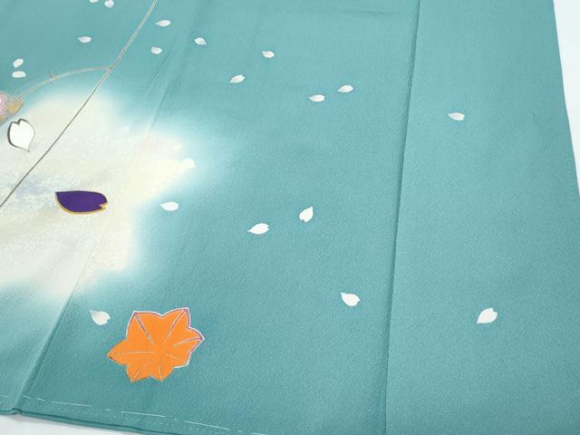 平和屋着物●豪華振袖 短冊花文 暈し染め 金彩 正絹 逸品 CABH3695th