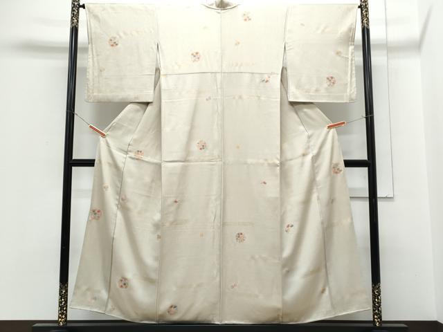 平和屋着物●上質な小紋 刺繍 花丸文 金彩 正絹 逸品 CABH3698th