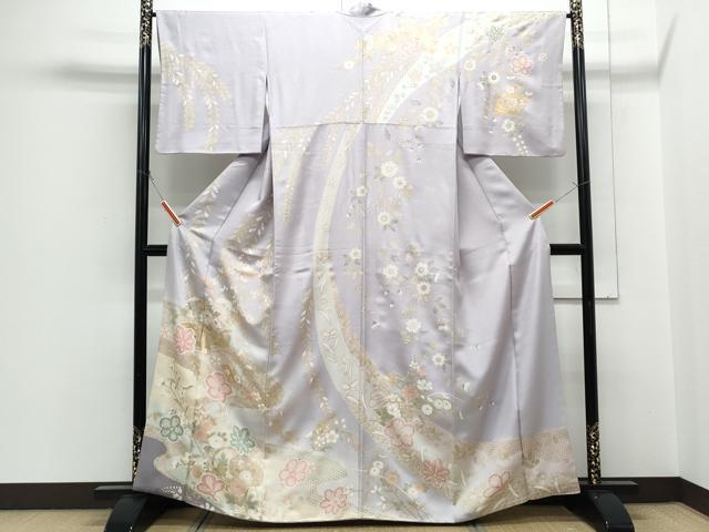 平和屋着物●訪問着 文箱花文 暈し染め 金彩 正絹 逸品 CABH3703th