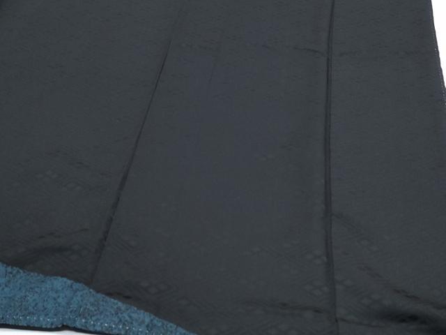 平和屋着物●訪問着 流水草花文 黒地 金彩 正絹 逸品 CABH3709th