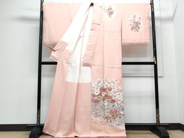 平和屋着物●訪問着 友禅 作家物 籬草花文 暈し染め 正絹 逸品 CABH3710th