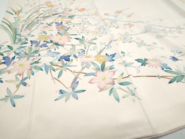 平和屋着物●訪問着 友禅 草花文 正絹 逸品 CABH3720th