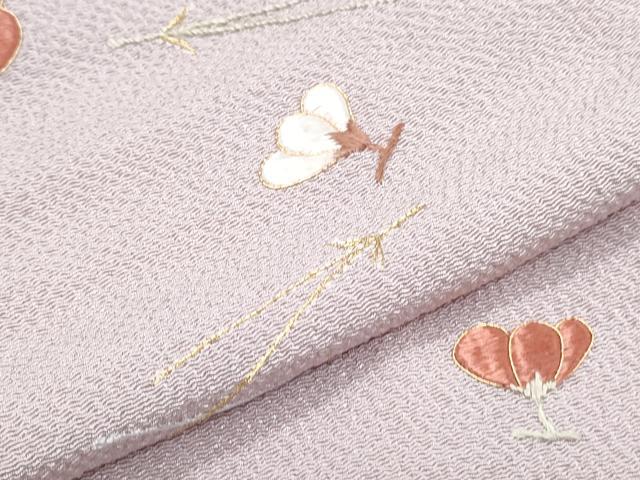 平和屋着物●訪問着 総刺繍 吹き寄せ文 金糸 鬼しぼ縮緬 正絹 逸品 CABH3721th