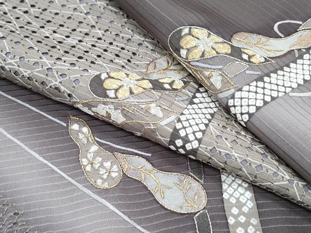平和屋着物●中国三大刺繍 スワトウ刺繍 総刺繍 訪問着 ひょうたん 暈し染め 金銀糸 正絹 逸品 CABH3724th