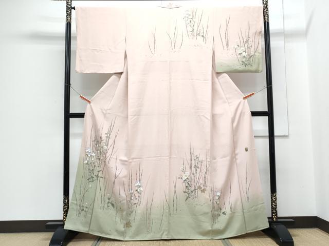 平和屋着物●京友禅工芸作家 小宮山彌一 訪問着 草花文 暈し染め 正絹 逸品 CABH3725th