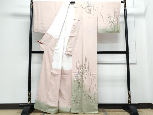 平和屋着物●京友禅工芸作家 小宮山彌一 訪問着 草花文 暈し染め 正絹 逸品 CABH3725th