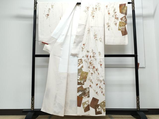 平和屋着物●訪問着 駒刺繍 色紙重ね花文 金彩 やまと金ラベル 正絹 逸品 CABH3726th