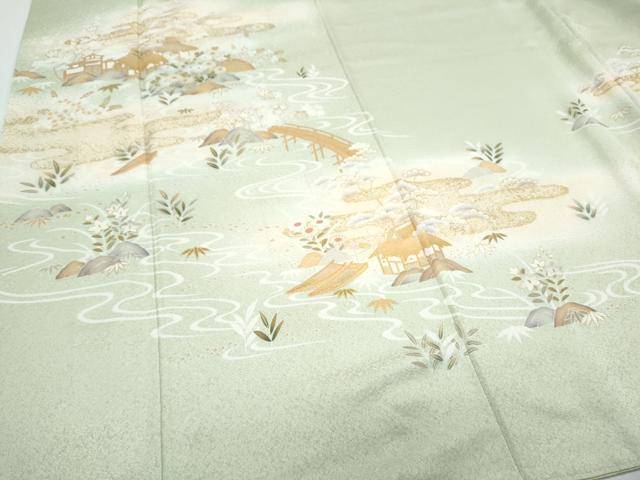 平和屋着物●訪問着 風景文 暈し染め 金彩 正絹 逸品 CABH3727th